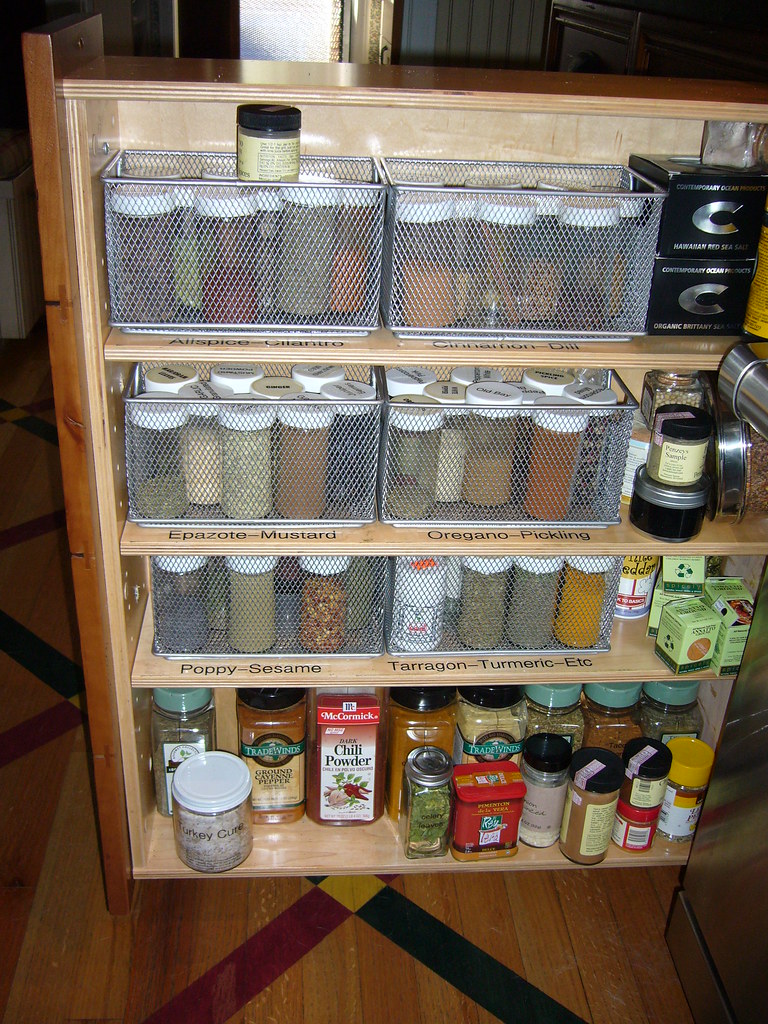 Pull-out spice storage | Those are variety salts on the righ… | Flickr
