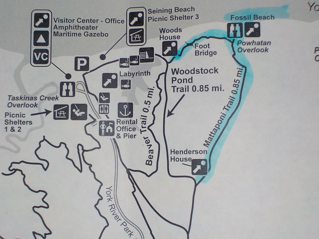 map view of York River State Park, Va
