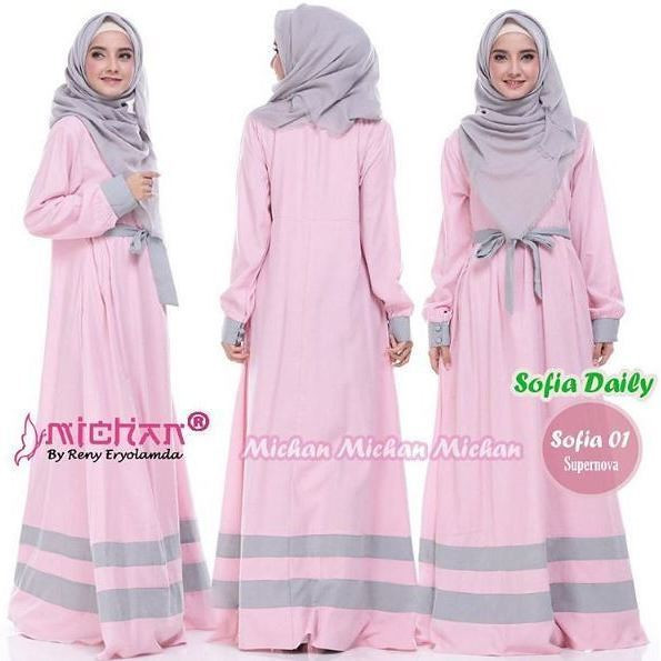 Gamis Michan Sofia Daily  01 baju  muslim wanita  baju  musl 