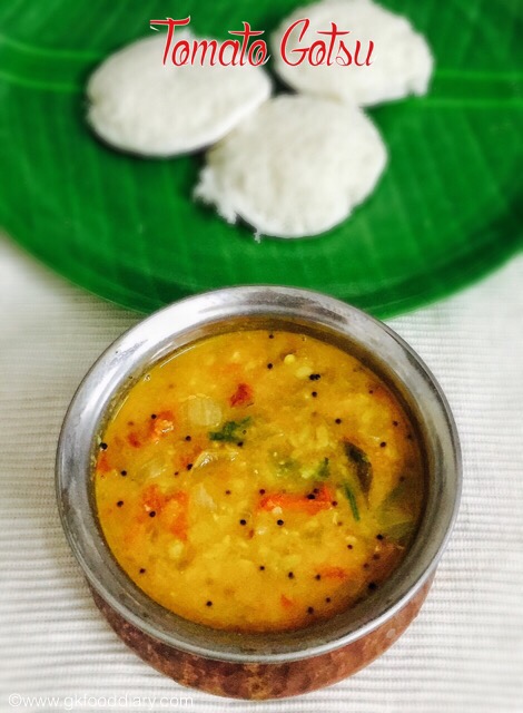 Tomato Gotsu with moong dal
