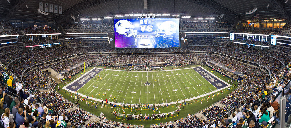 Image of AT&T stadium, home of the Dallas Cowboys. 