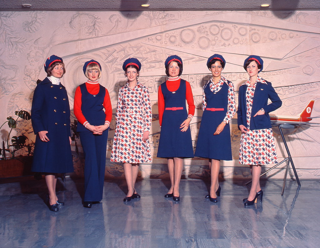 Air Hostess Uniform 1975 Red and Blue 002 | Photos of some o… | Flickr