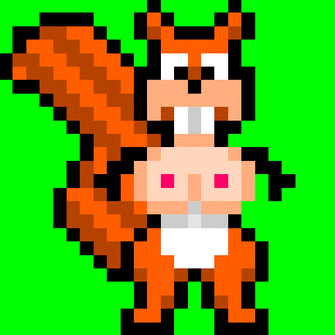 Squirrel with pixel tits