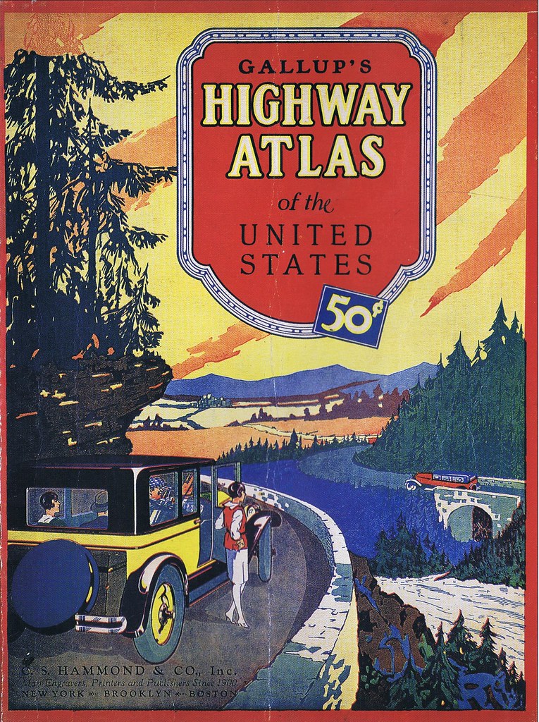 VINTAGE ROAD MAP COVER Gallup's Highway Atlas of United St ...
