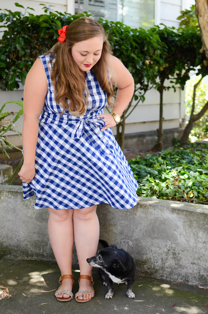 red white & blue, patriotic, 4th of July, USA, vintage, rockabilly, style, ootd, pin up, gingham, eshakti