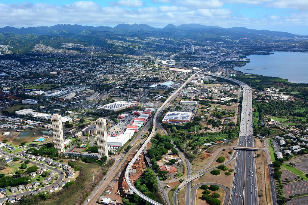 Honolulu Rail Transit Aerial Mililani System Guideway Pearl Hi Hart Pkwy Me...