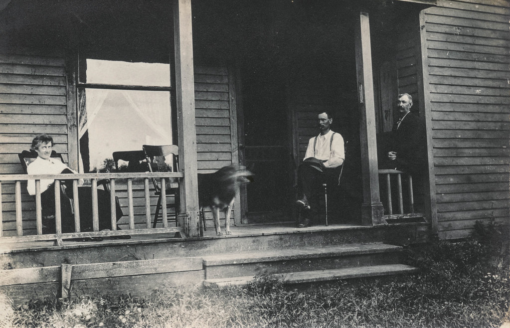 Family sitting on the porch with their dog | Undated | simpleinsomnia ...