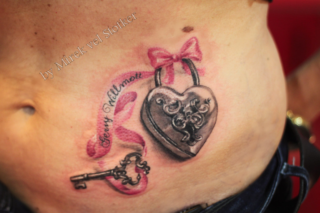 heart padlock with key tattoo by Mirek vel Stotker | Flickr