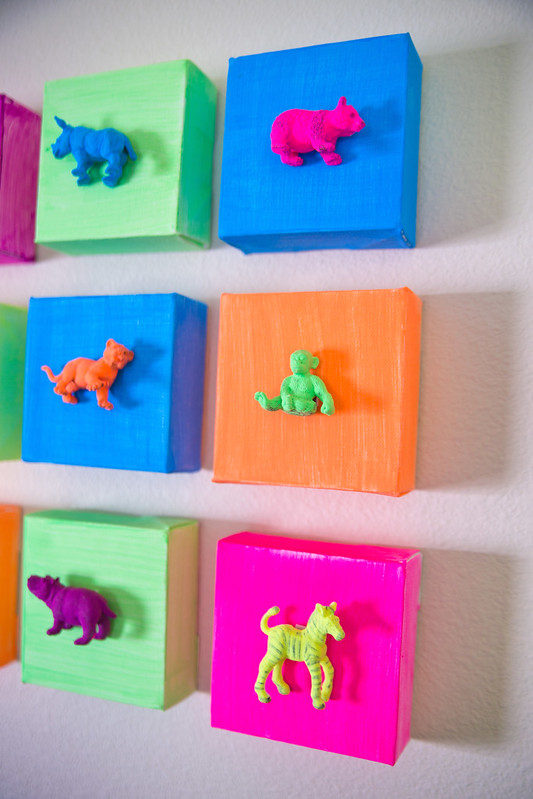 Neon Animals DIY Playroom Artwork