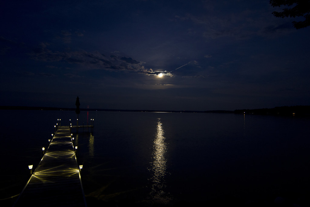 Dock On Mullett Lake At Night Dock Over Mullett Lake In To Flickr