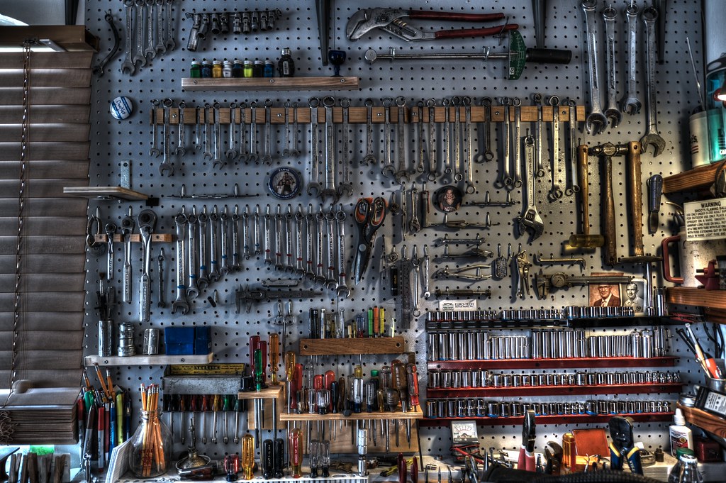Wrenches + sockets, including the top row of 