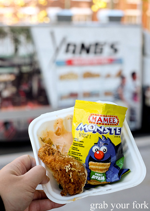 Mamee fried chicken from Yang's Malaysian Food Truck in Sydney