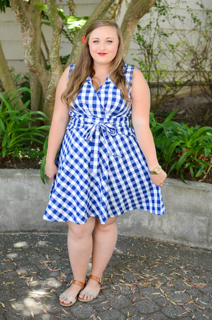 red white & blue, patriotic, 4th of July, USA, vintage, rockabilly, style, ootd, pin up, gingham, eshakti