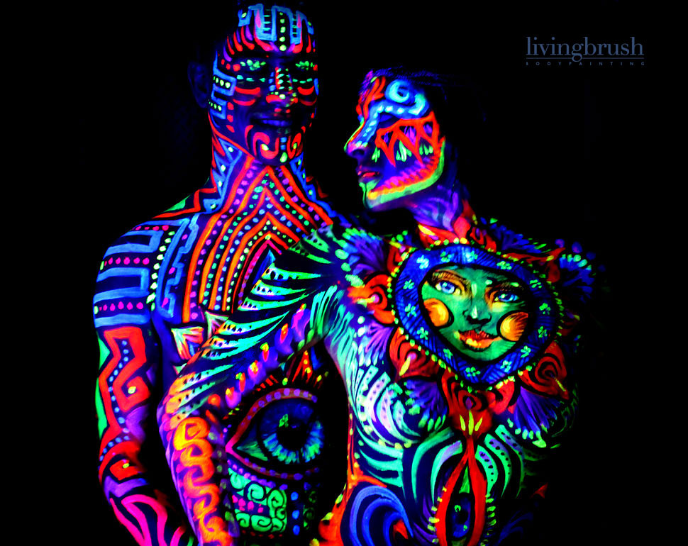 Uv Project Blacklight Nude Bodypainting - YouTube