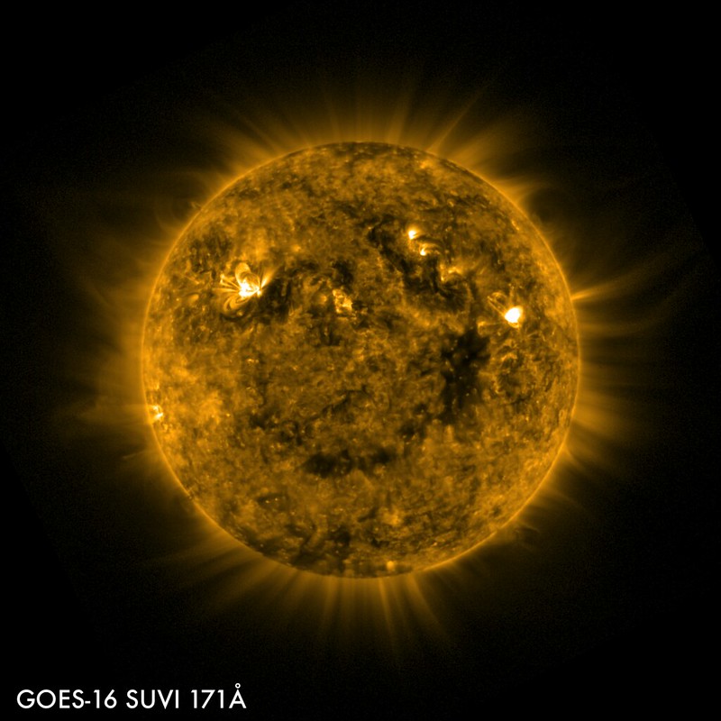 GOES-16 SUVI image of large coronal hole. 