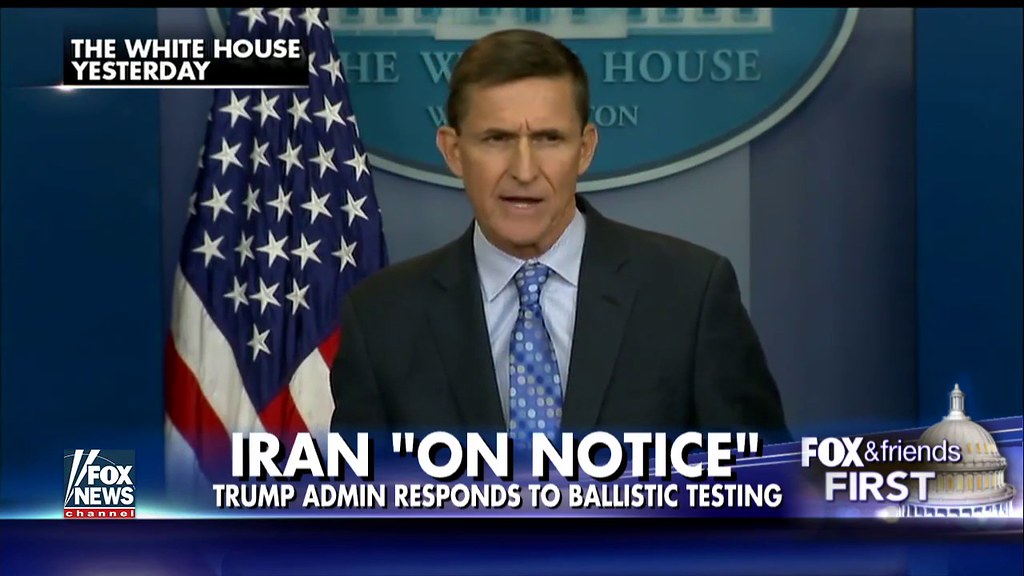 國家安全顧問麥可‧弗林（Michael T. Flynn）表示：「川普政府將不再容忍伊朗對我們利益的威脅。無視伊朗對美國和全球社群充滿敵意跟挑釁行動的日子已經結束了。」（圖片來源：Fox News）