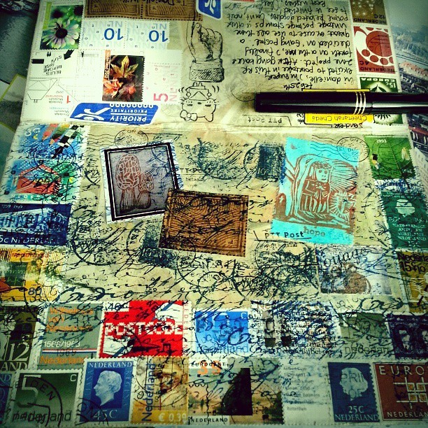 Going postal mail art rond robin zine, my page #mailart #mail #snailmail #postage #post #postal #sma #stamps #zine #roundrobin
