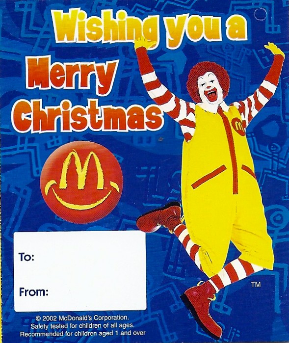 McDonald's Christmas Card  Ronald McDonald Wishing You a 