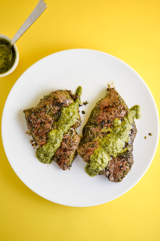 Grilled Steak with Carrot Top Chimichurri Sauce | Things I Made Today