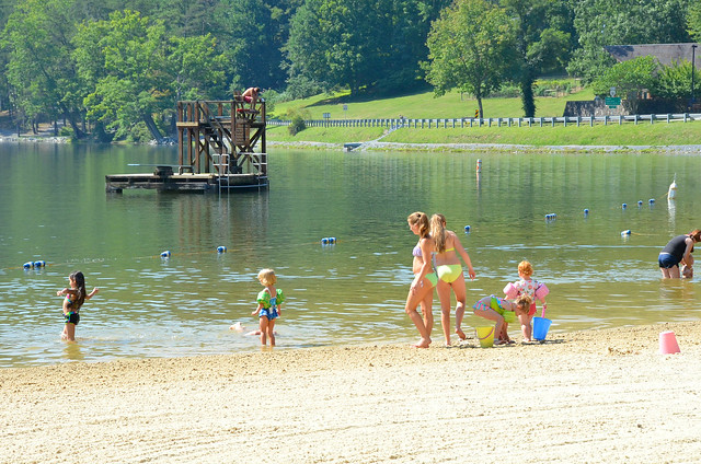 Bring a shovel and bucket and build a sand castle at Hungry Mother State Park beach, Virginia