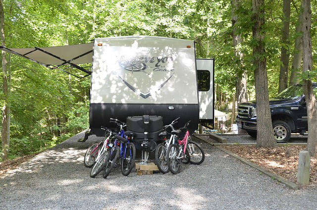 Family fun abounds when you go camping at a Virginia State Park (this is Occoneechee State Park)