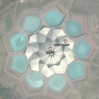 Vista aérea del Templo de Loto de Delhi en India