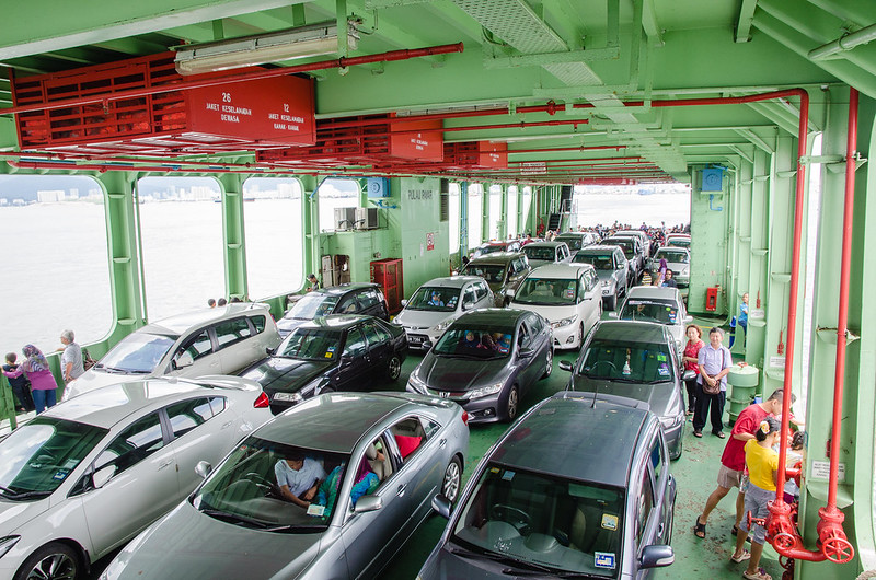 Inside the ferry
