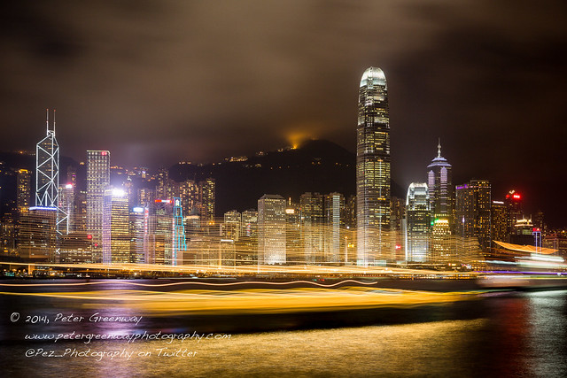 Hong Kong Island Skyline At Night