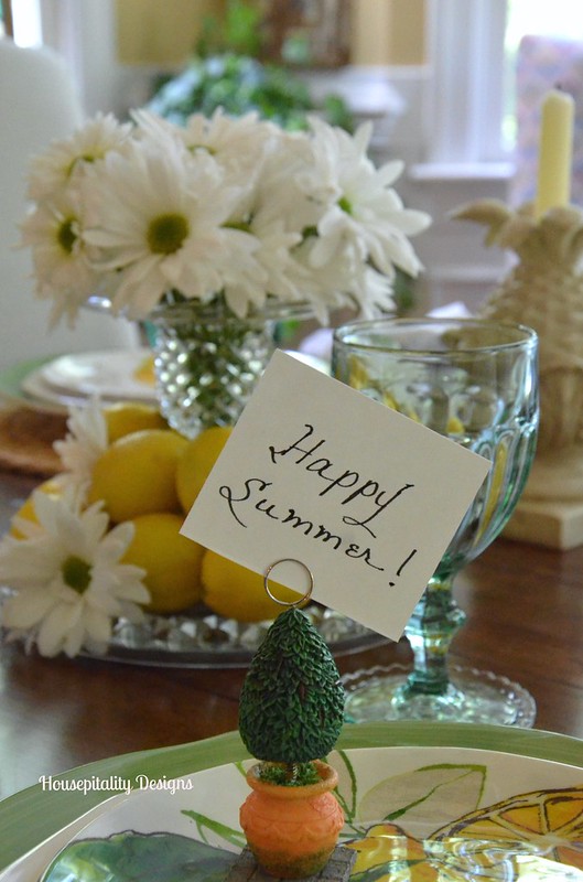 Lemons and Daisies Tablescape-Housepitality Designs