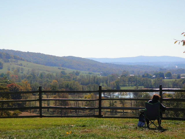 Enjoying the fall view at Sky Meadows State Park, Virginia