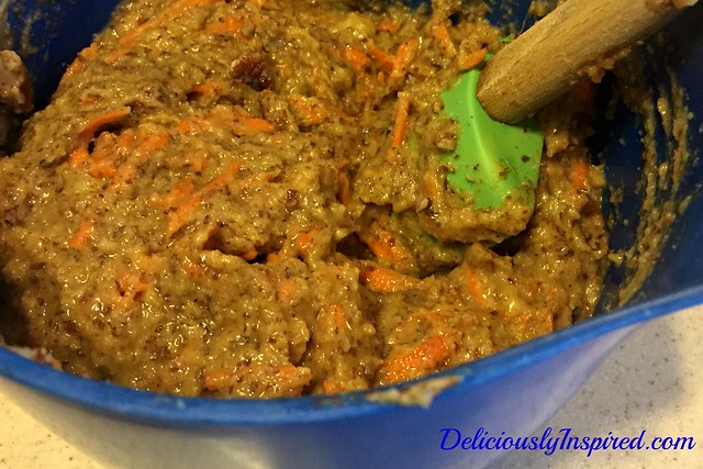 Carrot Pecan Muffins - batter
