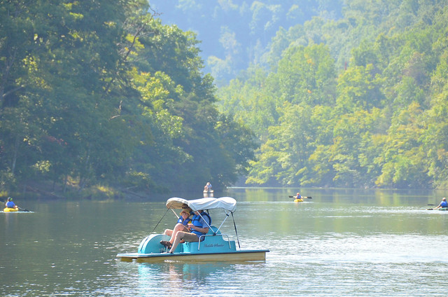Paddle boat at Hungry Mother State Park in Virginia is fun for the whole family