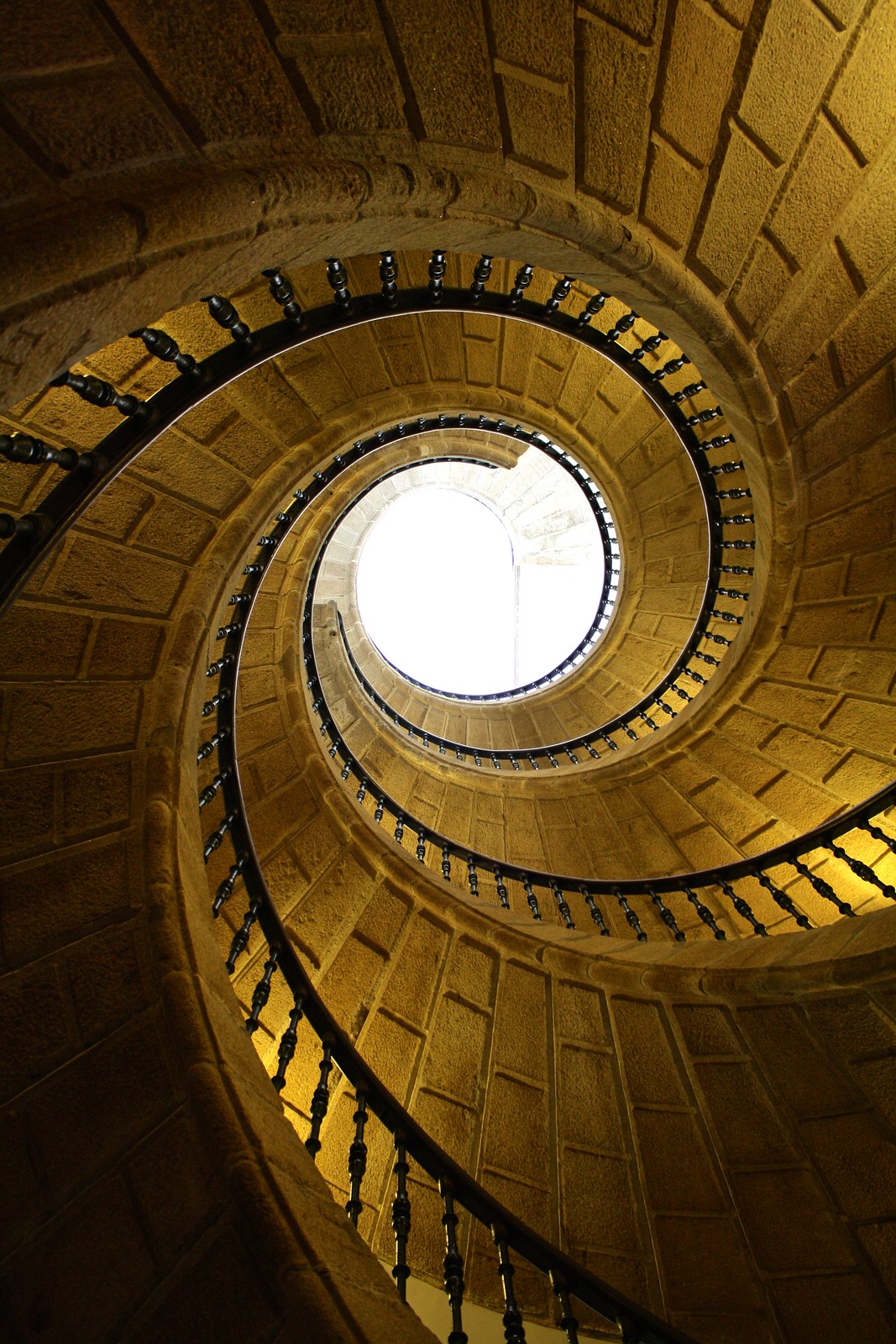 Triple staircase in the Museum of the Galician People, Santiago de Compostela, Spain