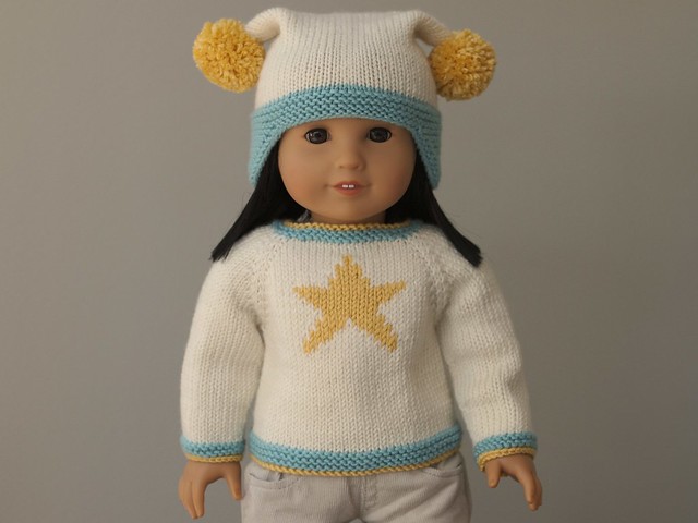 Rambler Sweater and Hat (Knitting Pattern for American Girl Dolls)