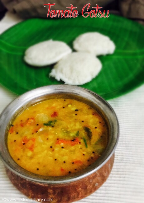 Tomato Gotsu with moong dal 1