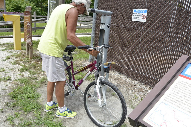 Bicycle fix-it station at High Bridge Trail State Park, Virginia