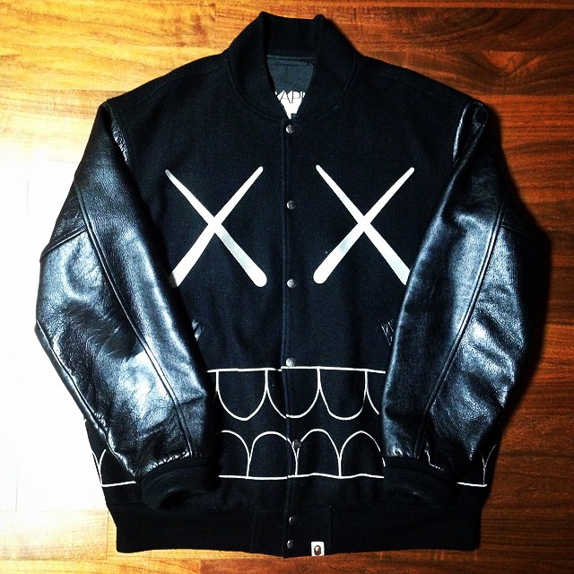 Bape x KAWS Chompers Varsity Jacket | Varsity jacket, Jackets, Best