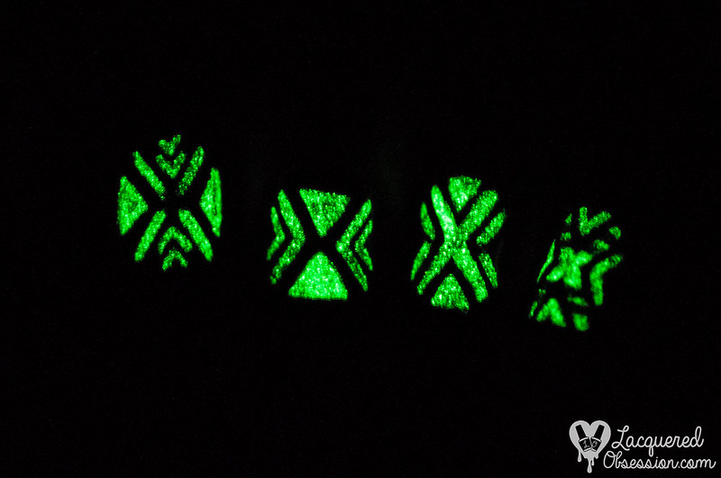 Glow in the dark sneakers nail art
