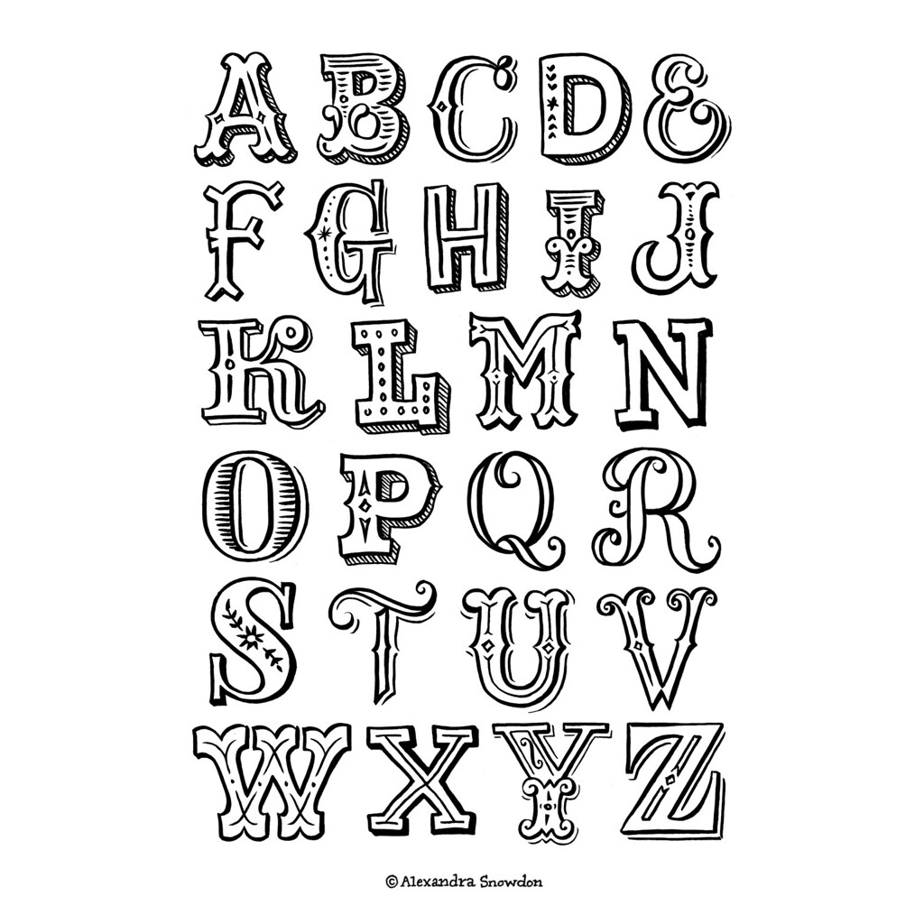 Hand Lettered Alphabet | Hand lettered alphabet, drawn using… | Flickr