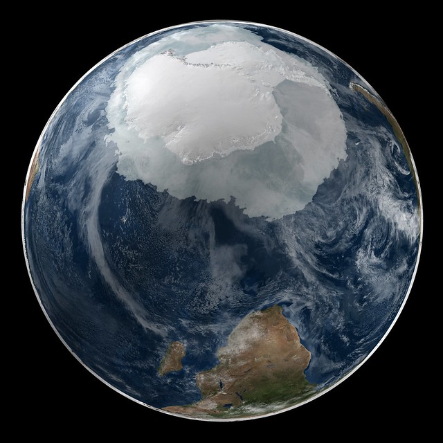 Global View of the Arctic and Antarctic on September 21, 2005