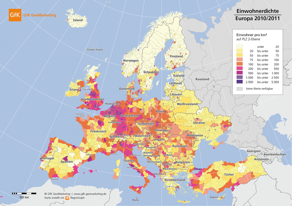 Einwohnerdichte Europa | GfK GeoMarketing liefert eine Übers… | Flickr