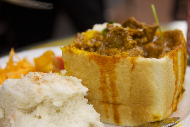 South Africa Bunny Chow is the South African fast food bread bowl and is a common dish