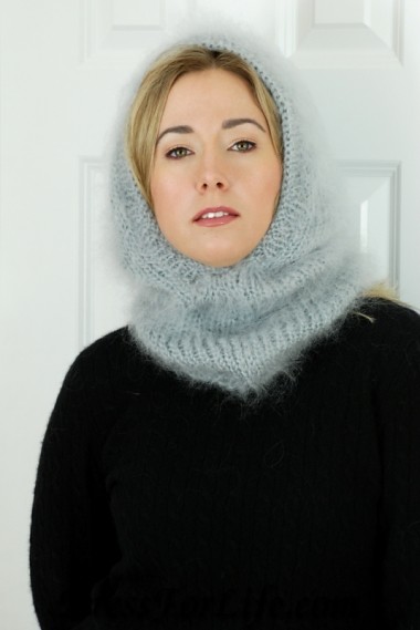 Gray mohair hood/hat | Handmade by and can be ordered at dre ...