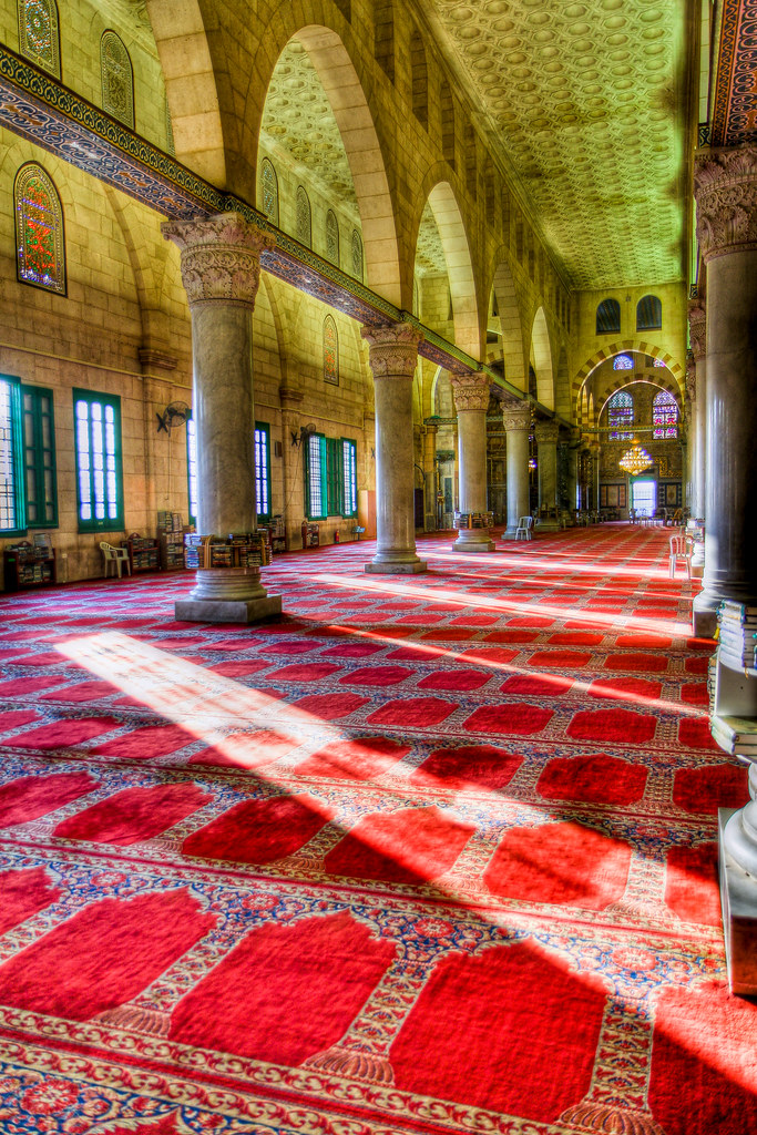 Inside the al-Aqsa Mosque  The al-Aqsa Mosque (705 CE) is 