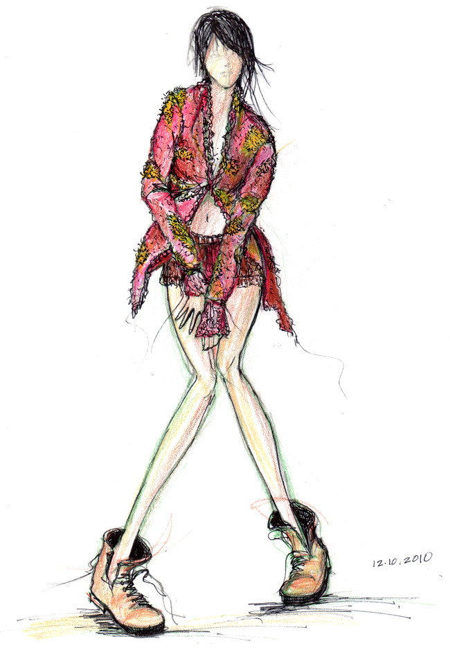 Color Pencil and Ink Fashion Sketch | m-square.net/blog/2011… | Flickr