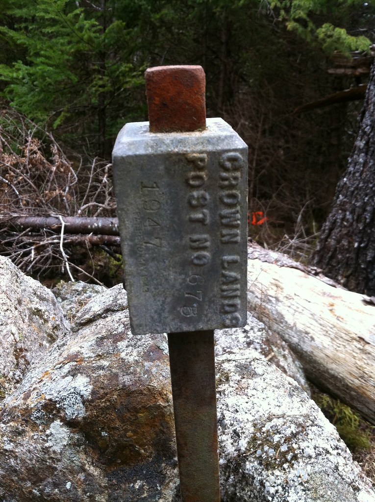 Old property line marker from 1947 Josh Snow Flickr