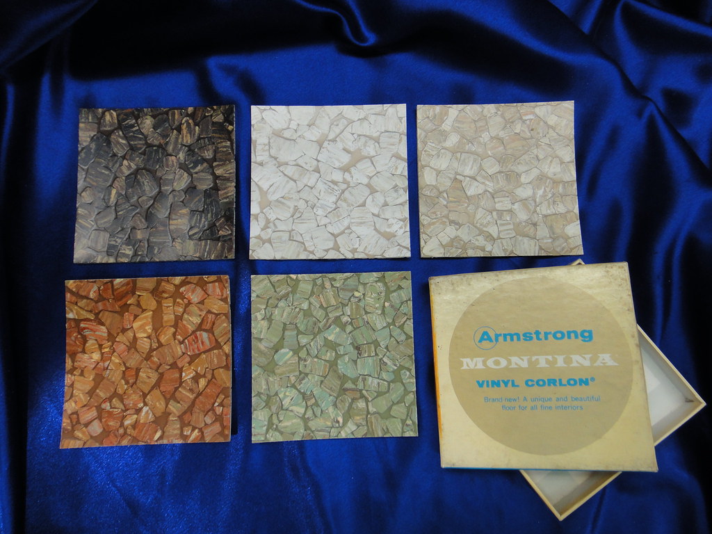 Armstrong Montina Vinyl Corlon Hydrocord Samples with Asbe 