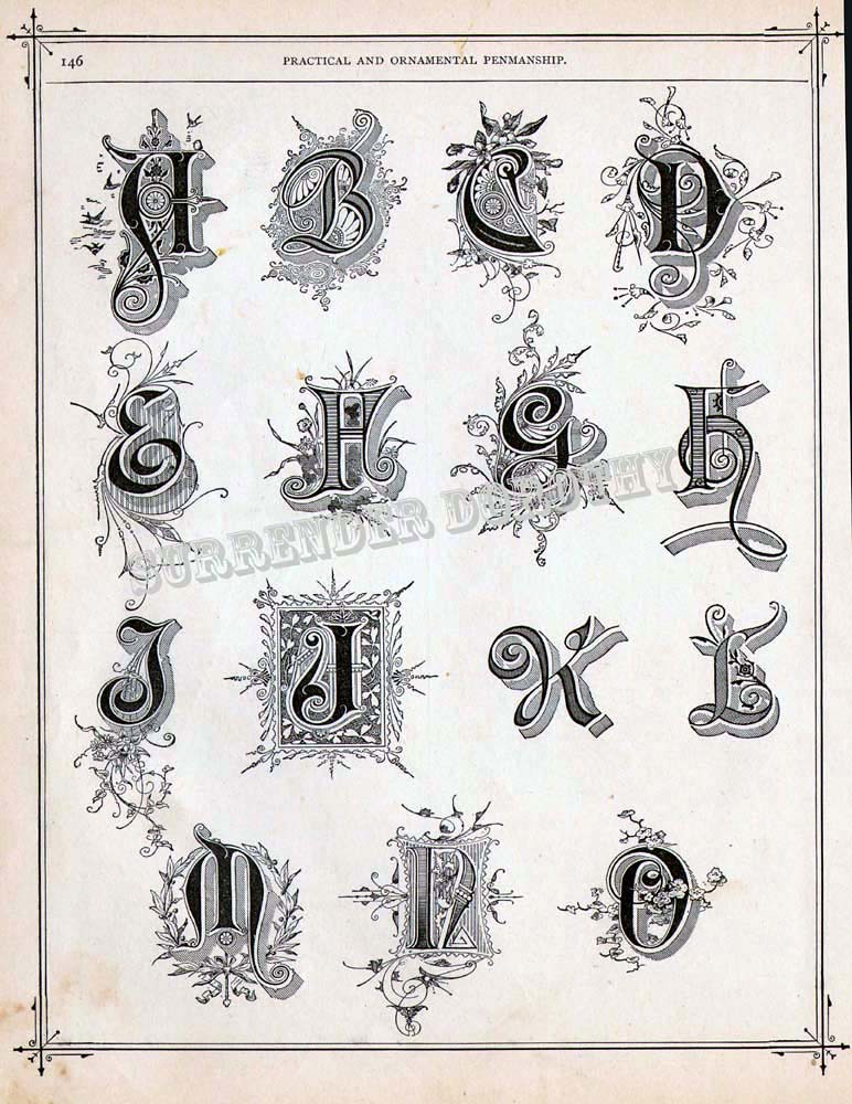 Alphabet A to O Victorian Calligraphy 1886 | This gorgeous d… | Flickr