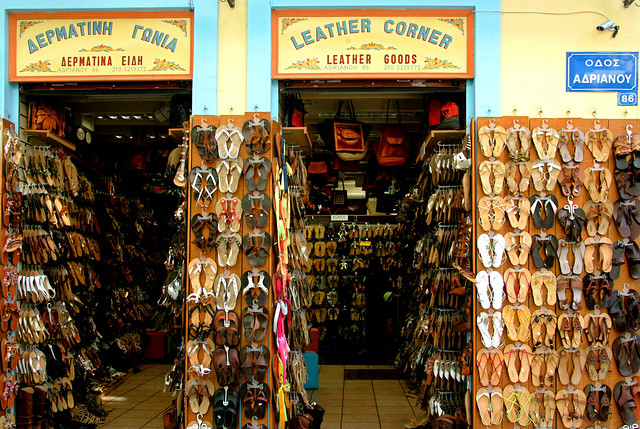 Sandals shop, Adrianou str. Plaka, Athens, Greece | Flickr - Photo ...