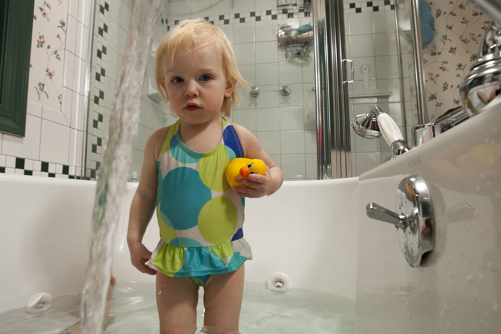 Little Girl in Bathing Suite Standing in Bathtub Little Gi… Flickr